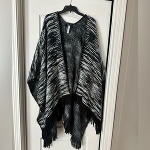 Black and White Poncho/Cape